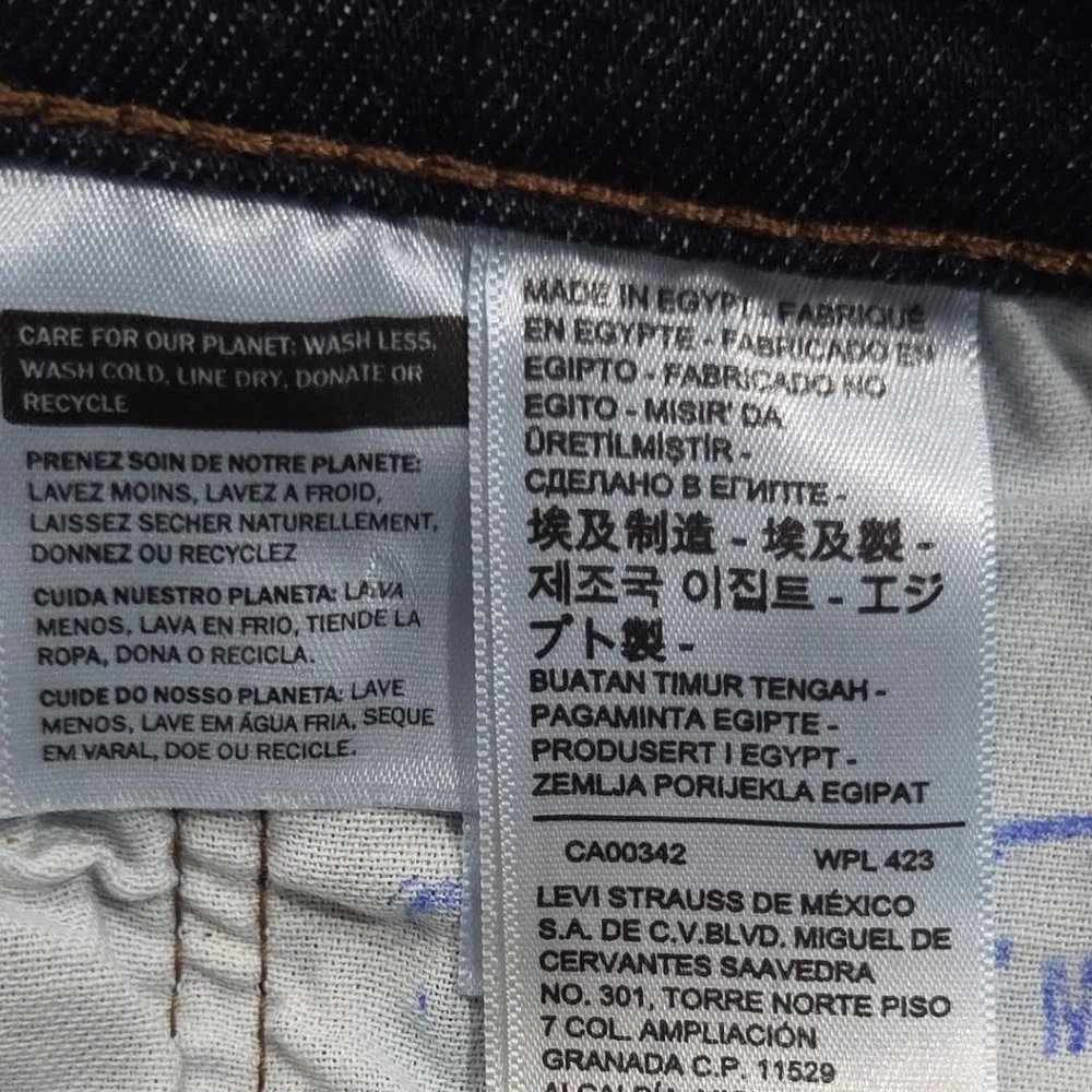 Levis 502 Taper Mens 38x32 Dark Wash Indigo Blue Flex Stretch Jeans Zip Fly NEW